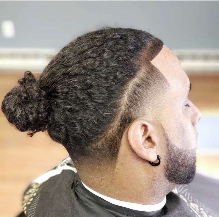 Blow out taper | Taper fade curly hair, Long hair styles men, Bun ...