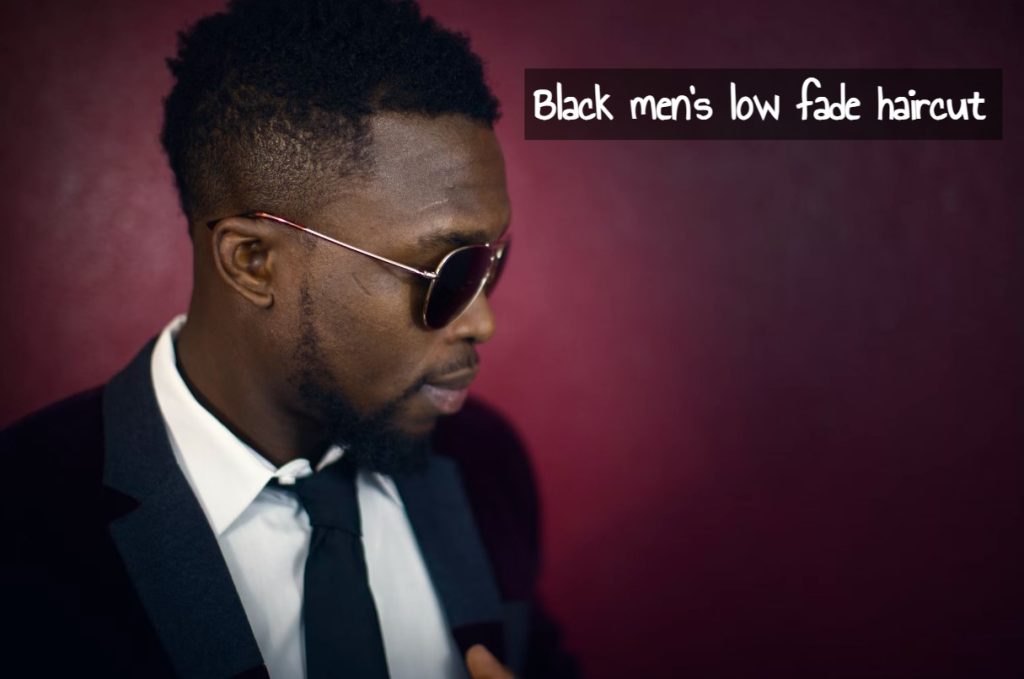 Black men's low fade haircut