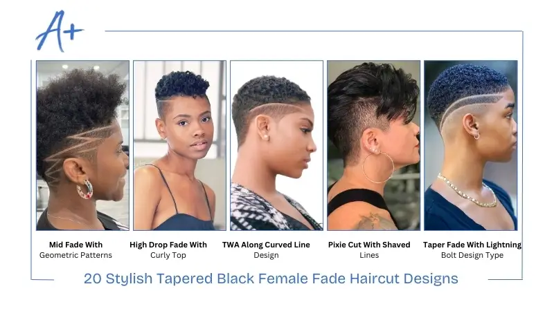 20 Stylish Tapered Black Female Fade Haircut Designs